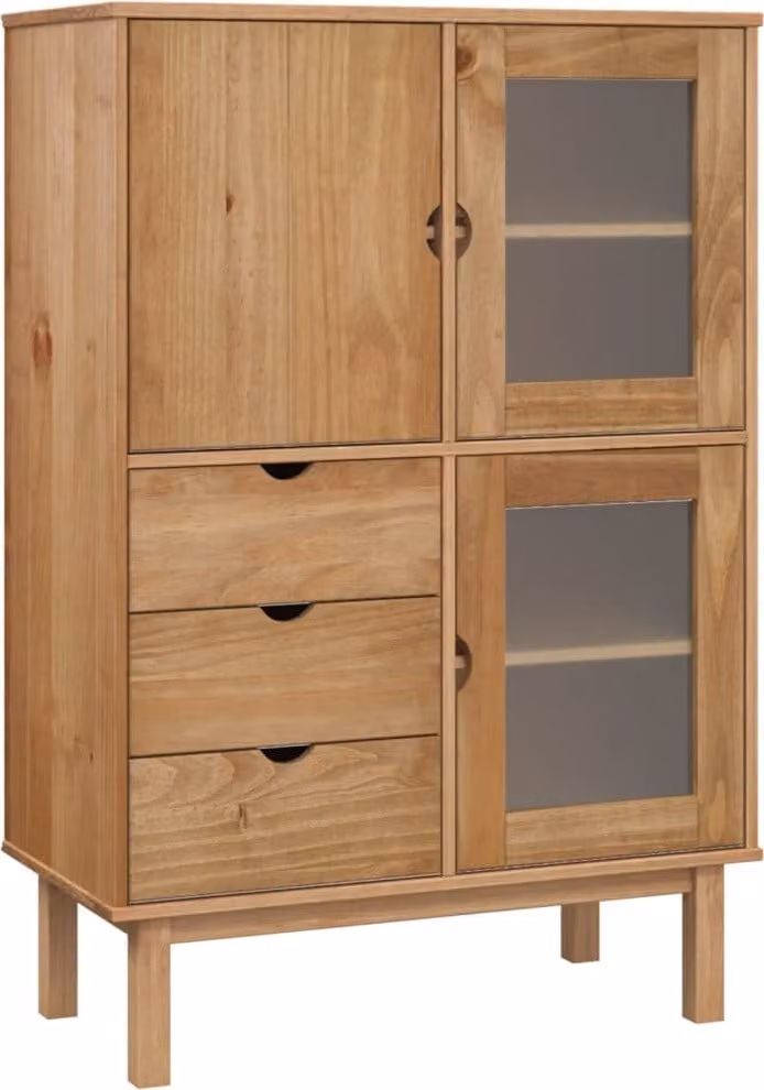 Credenza OTTA 85x43x125 cm in Legno Massello di Pino