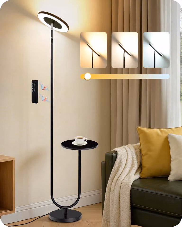Lampada da tavolo a LED, dimmerabile, 22W+7W, 4 temperature di colore, con superficie di appoggio