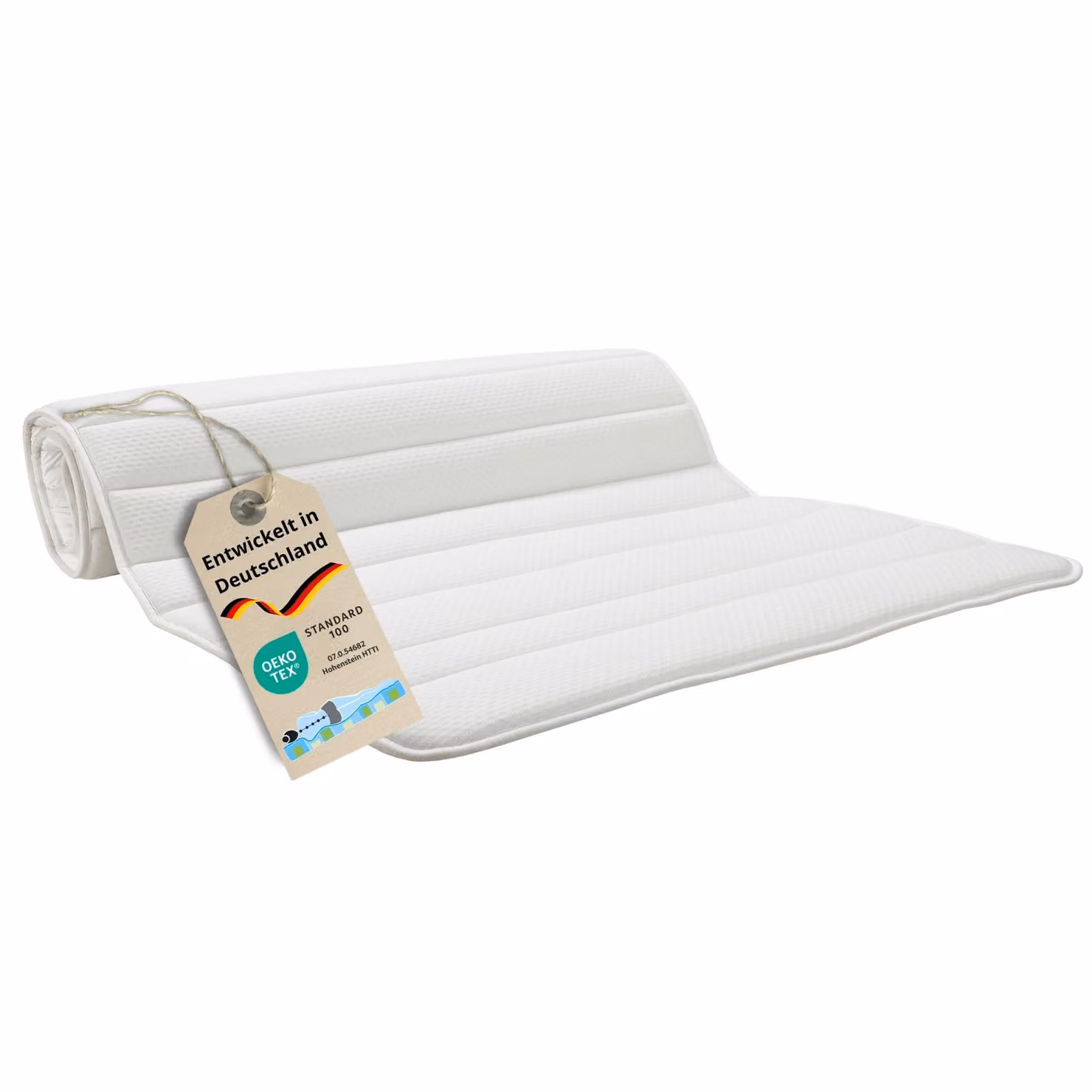 Topper ergonomico con anima in schiuma, 80 x 200 cm, morbido, coprimaterasso traspirante per tutti i materassi, Bodyprotect