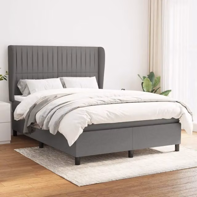 Letto Ibrido con Giroletto a Molle e Materasso vidaXL, Grigio e Bianco, L/P/H: 193 x 147 x 128 cm