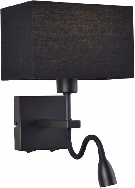 Applique moderna Italux Norte nera con luce LED per lettura e dimmerabile