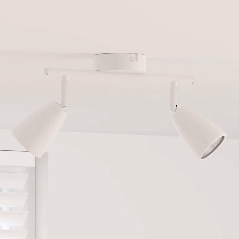 Faretto da soffitto regolabile vidaXL in metallo bianco L: 25,5 cm, P: 8 cm, H: 16 cm