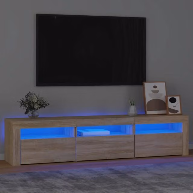 Mobile Porta TV con Luci LED-Mobile per TV-Credenza TV Rovere Sonoma 180x35x40 cm