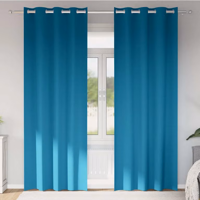 Set di 2 tende blackout vidaXL con anelli in poliestere, colore turchese, H: 260 cm x L: 140 cm