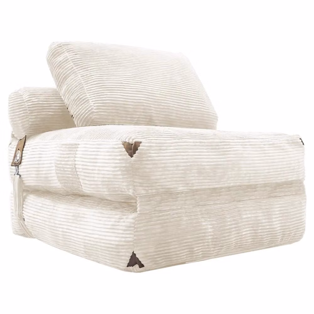 Divano singolo con contenitore Minimal in tessuto grigio L 90 x P 80 x H 75 cm