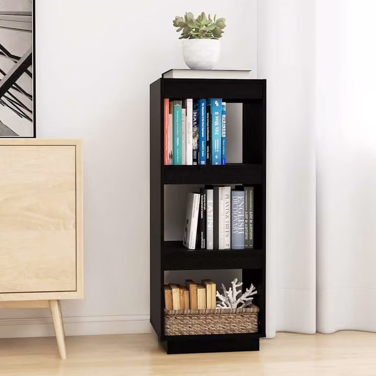 Libreria/Divisorio vidaXL in Legno Massello di Pino Nero, L: 40 cm, P: 35 cm, H: 103 cm