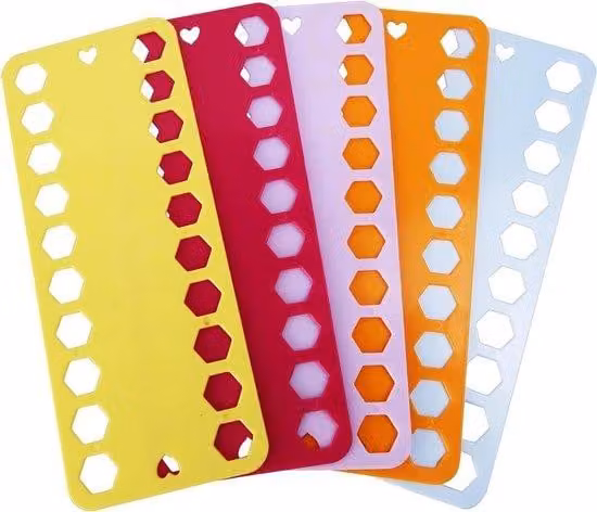 Supporto per unghie - Plastica - Organizer per fili - Modello con ganci stretti - Lunghezza 19,5 cm - 5 colori