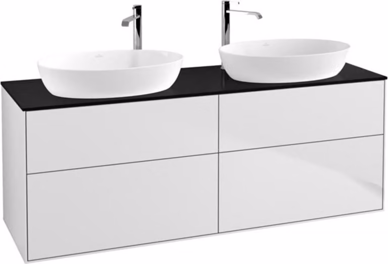 Mobiletto V&B Finion 160x60cm, piastra di copertura bla m, laccato bianco m