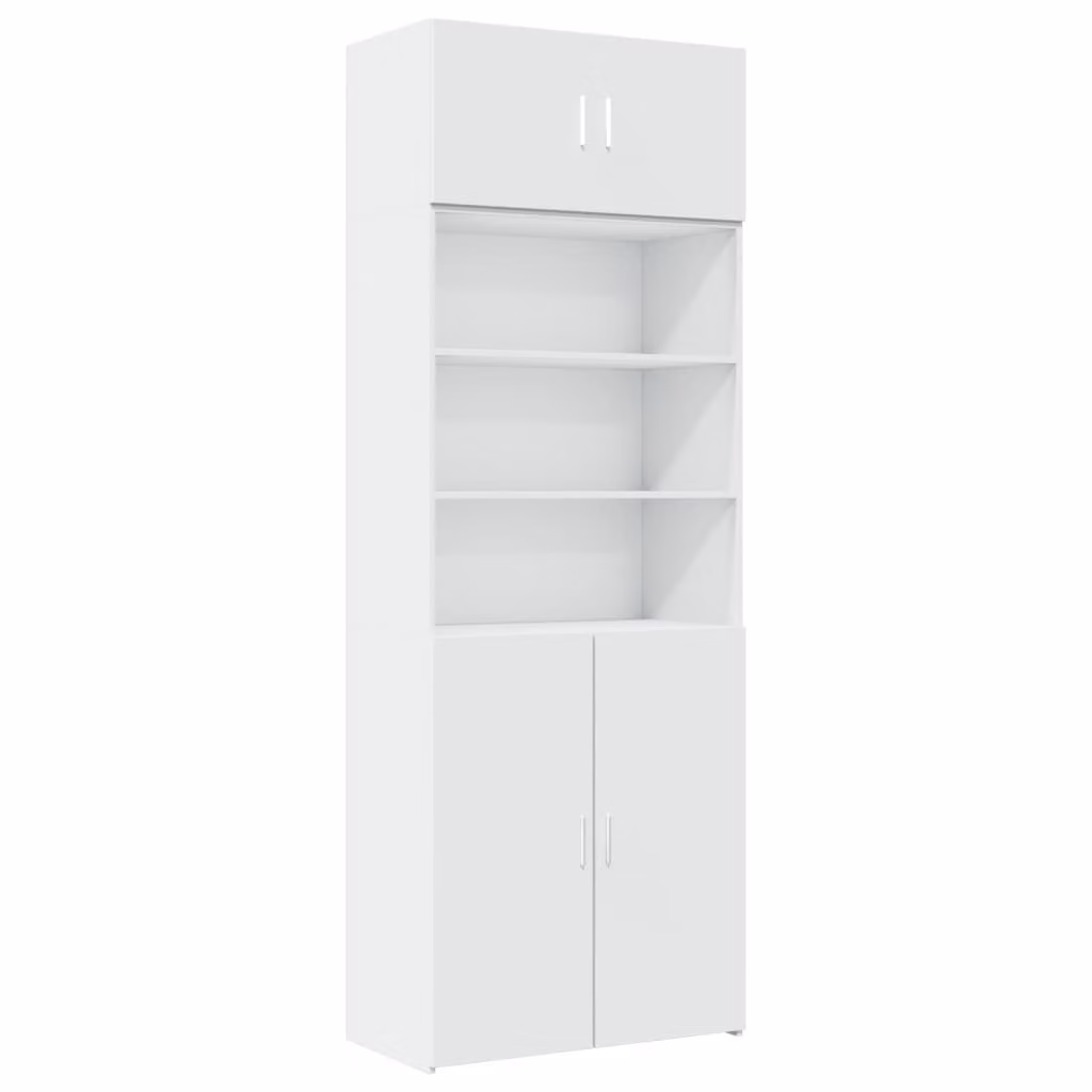 Mobile Portaoggetti Bianco 80x42,5x225 cm in Truciolato