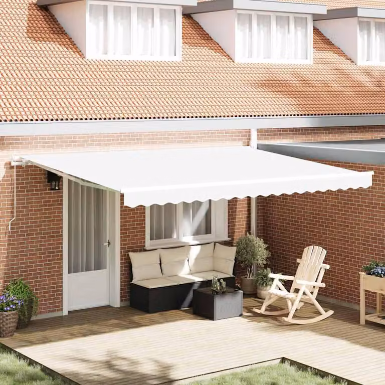 Maison Exclusive - Telo di ricambio per tenda da sole, dimensioni 4,5x3 metri, colore bianco, materiale: poliestere