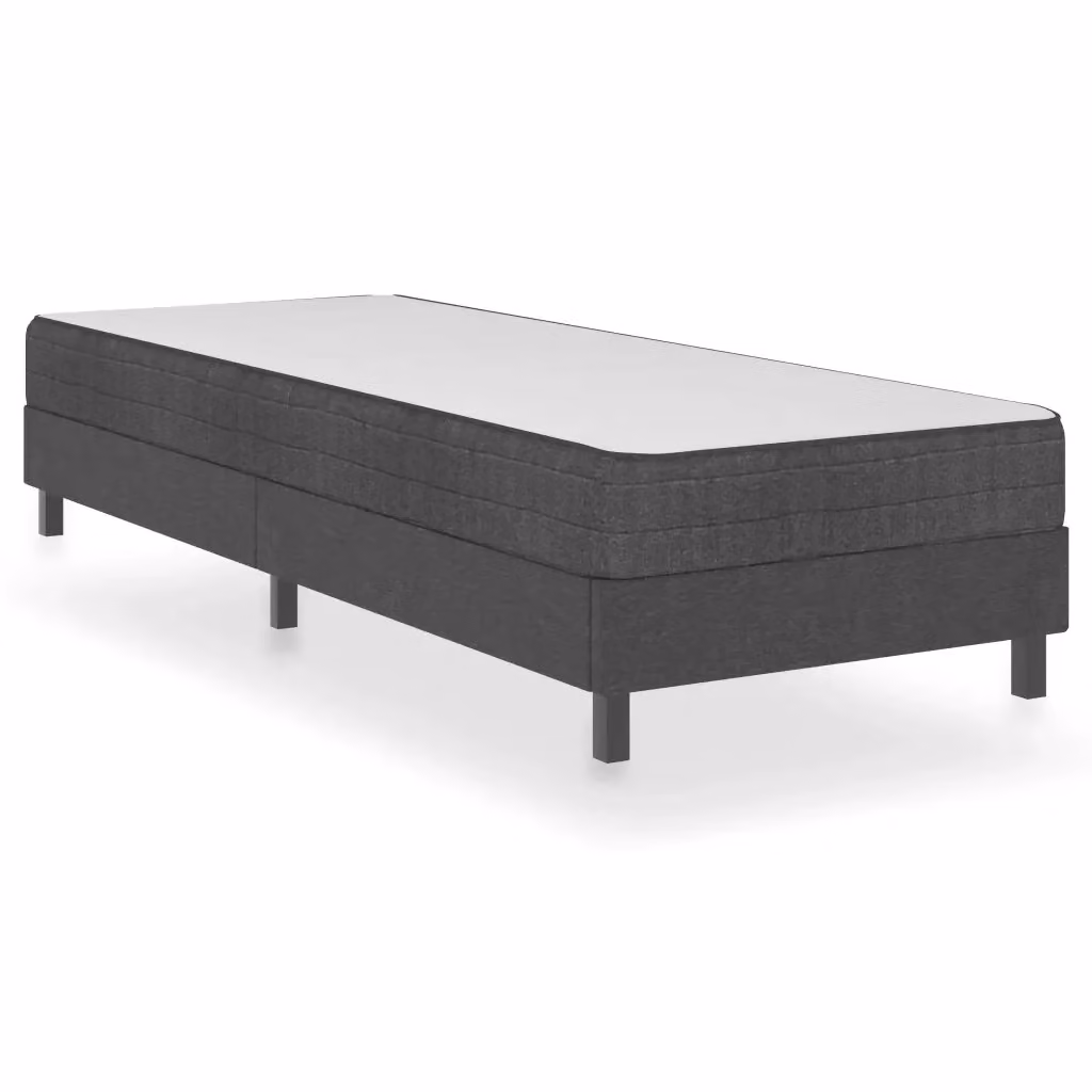 Letto a molle vidaXL in tessuto grigio scuro L/P/H: 100 x 200 cm – 2