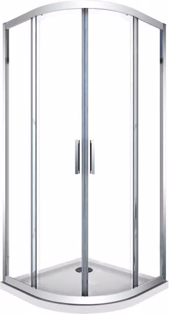 Box doccia 6 mm angolare curvo semicircolare profilo cromo reversibile H.190 80x80