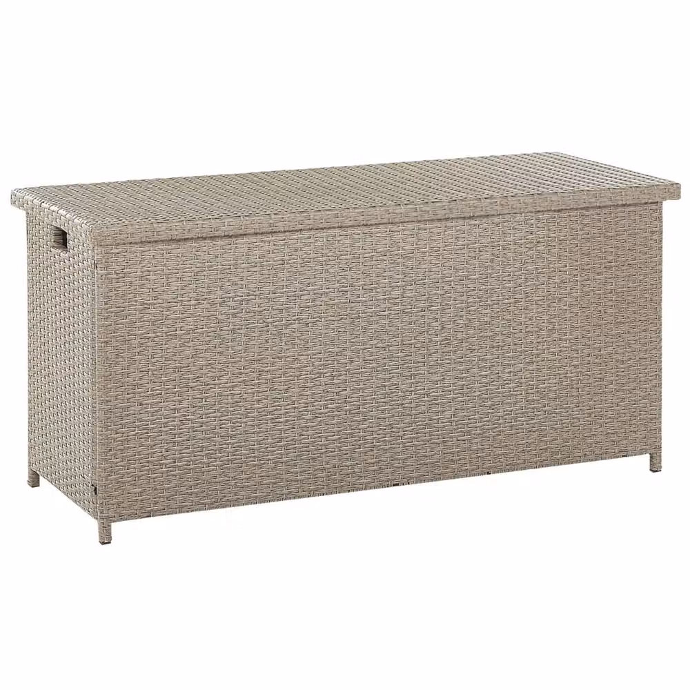 Cesta baule portaoggetti per esterni in finto rattan beige BELIANI L: 126 cm, P: 46 cm – 2