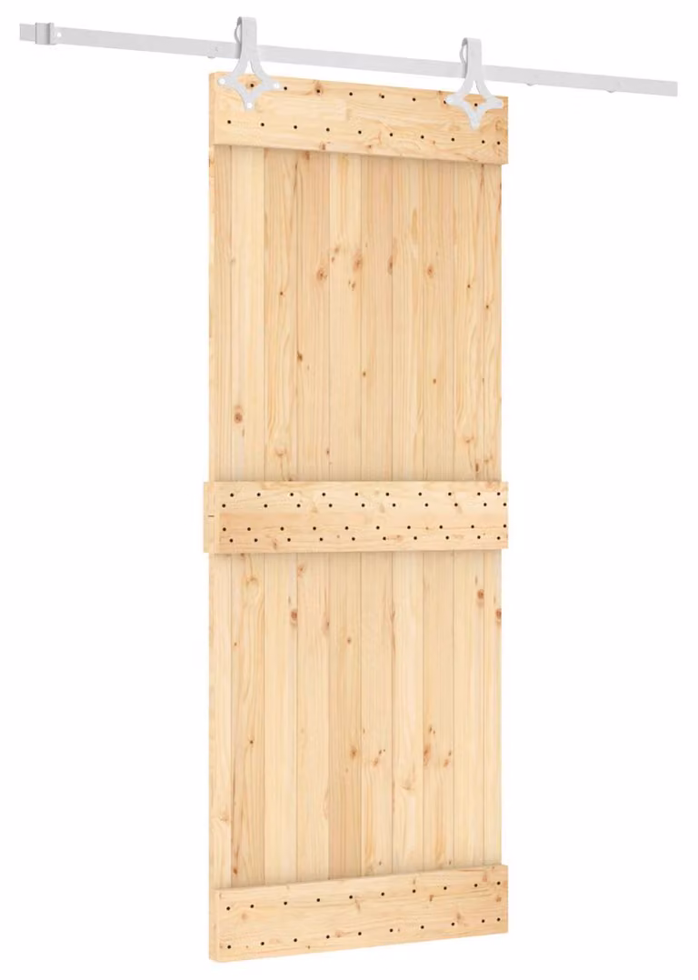 Porta scorrevole Naturale e Bianco 80 x 210 cm