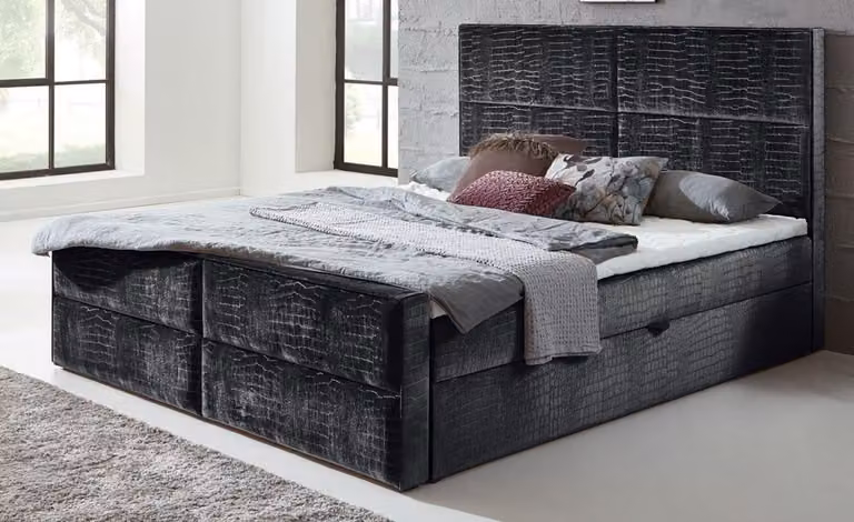 Boxspring Bett Lederbett 200x200cm Hotel Doppelbett Luxus Betten Modernes