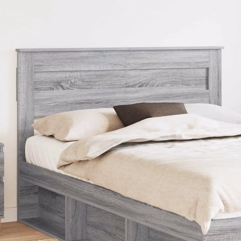 Testiera per letto vidaXL in legno ingegnerizzato grigio, stile minimalista