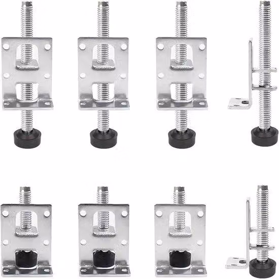 Set di piedini per mobili in acciaio - 8 pezzi - regolabili - per tavoli, pavimenti, armadi e banchi da lavoro - 55/102 mm
