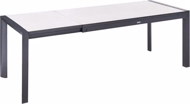 Tavolo da pranzo da giardino allungabile con piano in HPL beige e struttura in alluminio 160/220 x 90 cm Resistente ai raggi UV, all'acqua e alla ruggine
