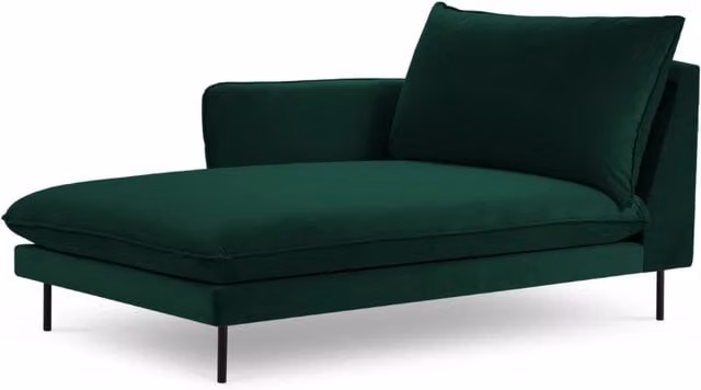 Chaise longue sinistra Vienna di Cosmopolitan Design in velluto verde bottiglia L/P/H: 130 x 95 x 95 cm – 1