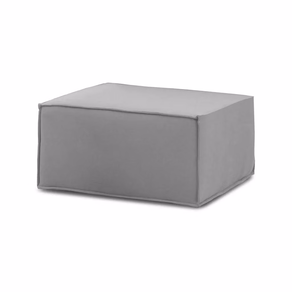 Pouf Avolasca Talamo Italia, Poltroncina relax imbottita in tessuto grigio, L: 80 cm, P: 70 cm, H: 43 cm – 2