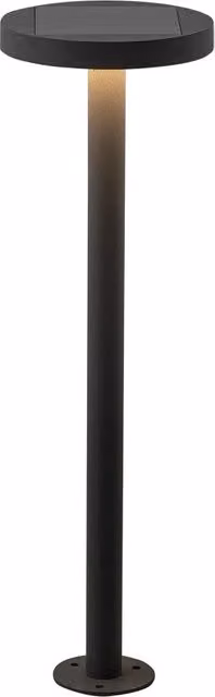 Bollard Solare LED NAP Rossini Group, Colore Nero, con Sensore Crepuscolare e Dimmer Touch, IP54, Luce Bianco Caldo 3000K