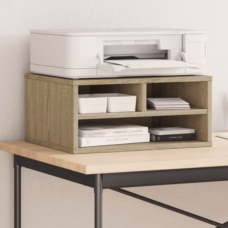 Supporto Stampante vidaXL in Legno Multistrato Rovere Sonoma, Marrone, L 49 cm x P 40 cm x H 22,5 cm