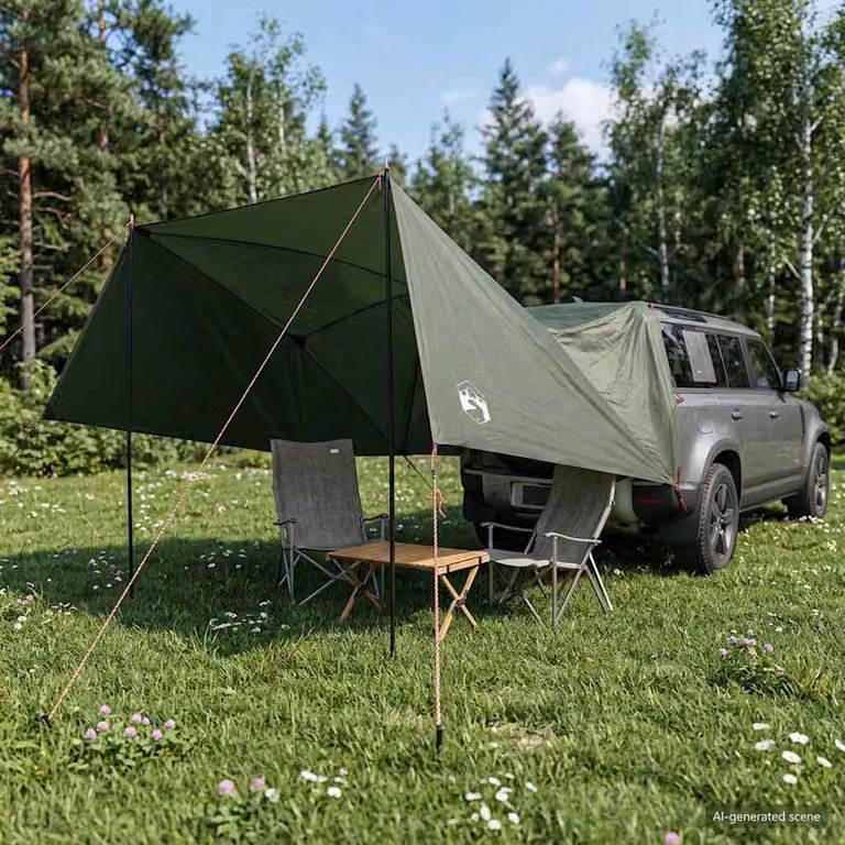 Tenda da auto vidaXL Verde militare L: 308 cm, P: 215 cm, H: 220 cm
