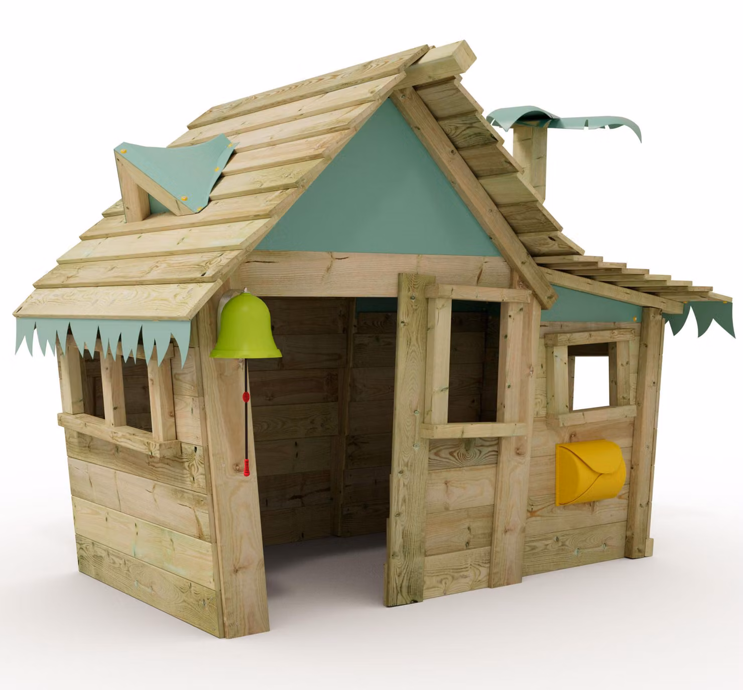 Casetta da gioco Wickey Casita in legno con finestre e tetto in legno color azzurro cielo