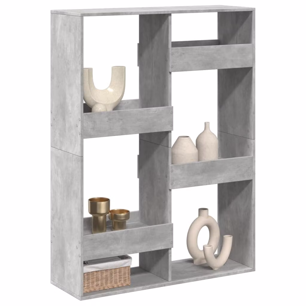 Divisorio moderno vidaXL in MDF grigio cemento, L 100 x P 33 x H 135 cm