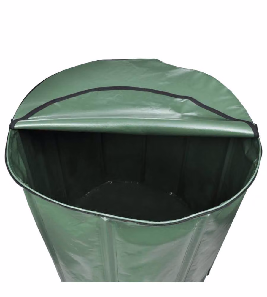 Serbatoio per acqua piovana pieghevole vidaXL verde con filtro, 500 l – 2