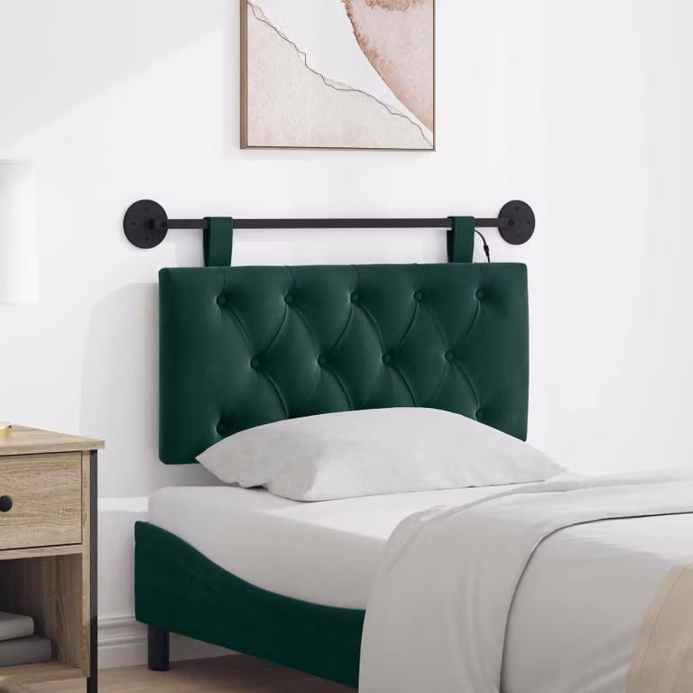 Testiera sospesa vidaXL in velluto verde con illuminazione integrata