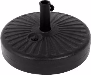 Supporto per ombrellone AIORBER, rotondo, diametro del palo da 35 a 48 mm, riempibile con sabbia o acqua, in plastica, con 2 viti regolabili, nero