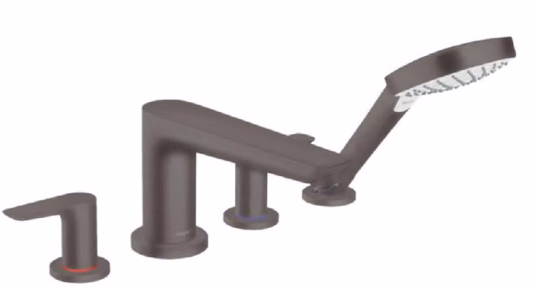 Hansgrohe Talis E - Miscelatore per bordo vasca, installazione 4 fori, cromo nero spazzolato 71748340