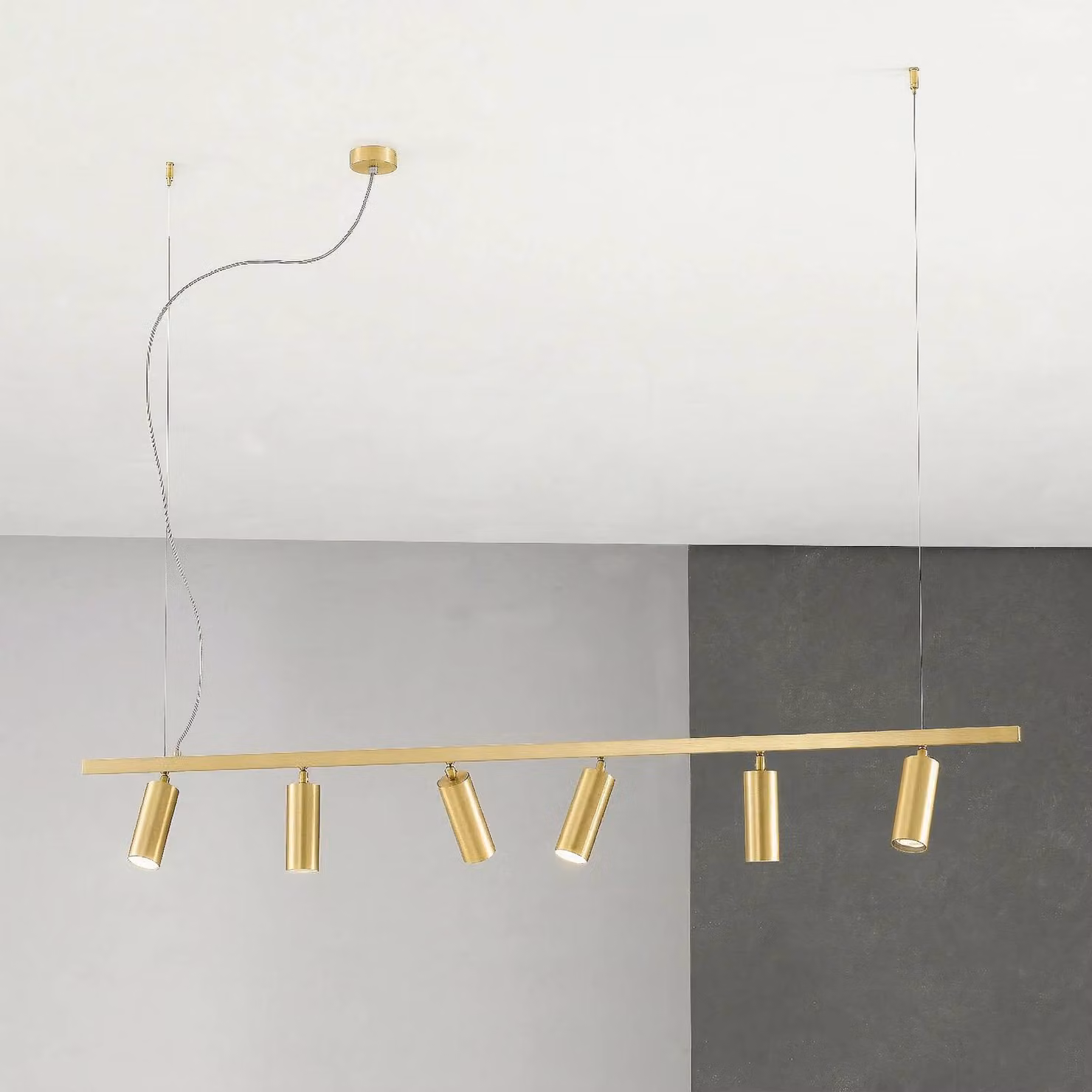 Cremasco Lampada a sospensione 7532, dimmerabile, Ottone / Oro, Soggiorno / Sala da pranzo, Ottone, Moderno, Lampada a sospensione