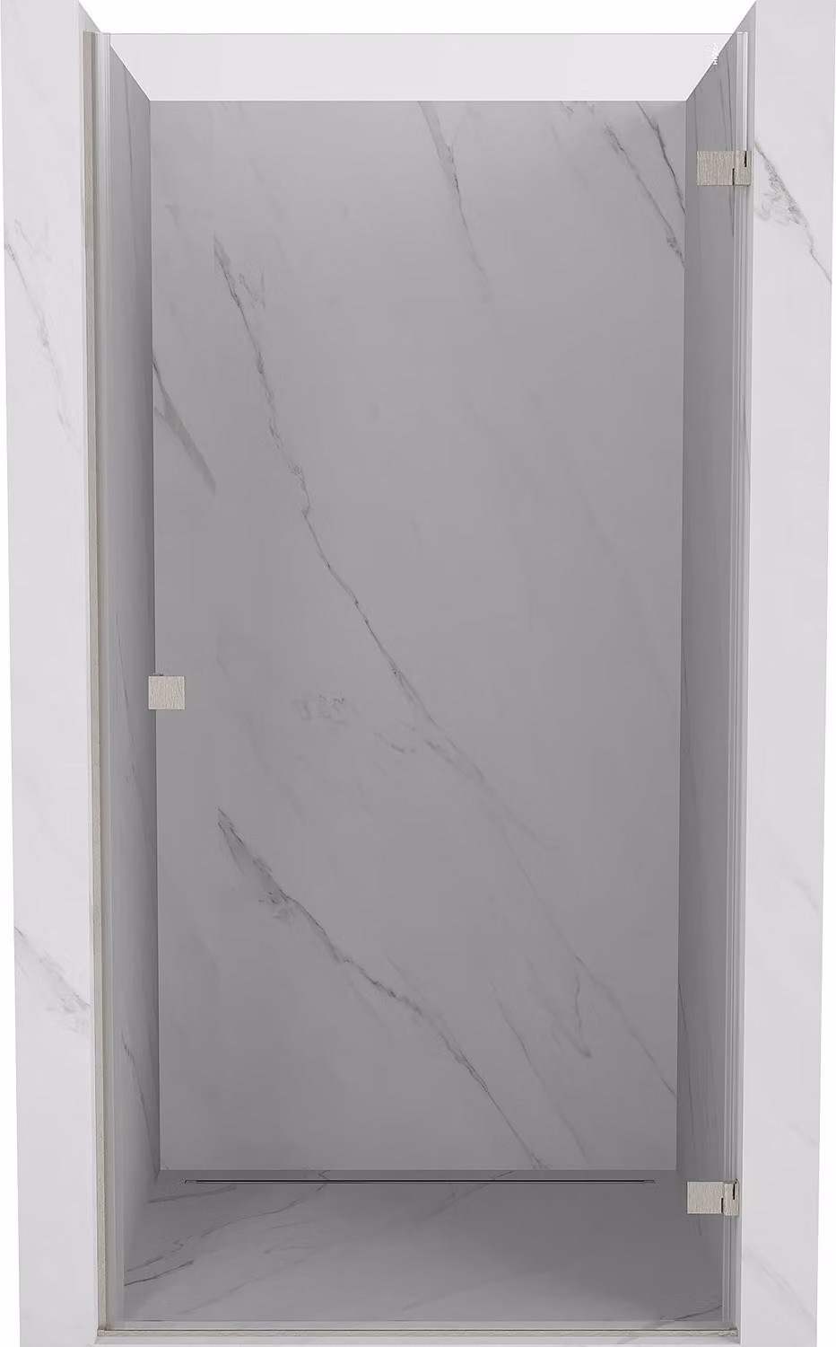 Mexen Lunar-B porta doccia a battente destra 65 cm, trasparente, nichel spazzolato - 832-065-000-97-00-P
