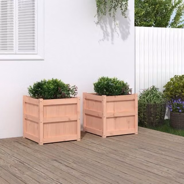 Set di 2 fioriere da giardino vidaXL in legno di Douglas color marrone