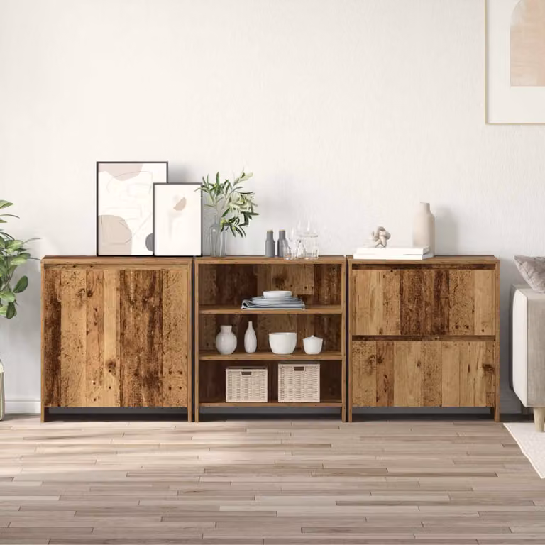 Credenza moderna vidaXL in 3 pezzi color marrone con finitura opaca L: 70 cm, P: 41 cm, H: 75 cm