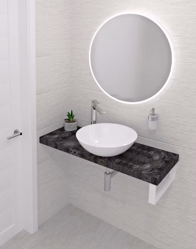 Sapho AVICE piano lavabo 80x36 cm, spessore 5 cm, pietra grezza