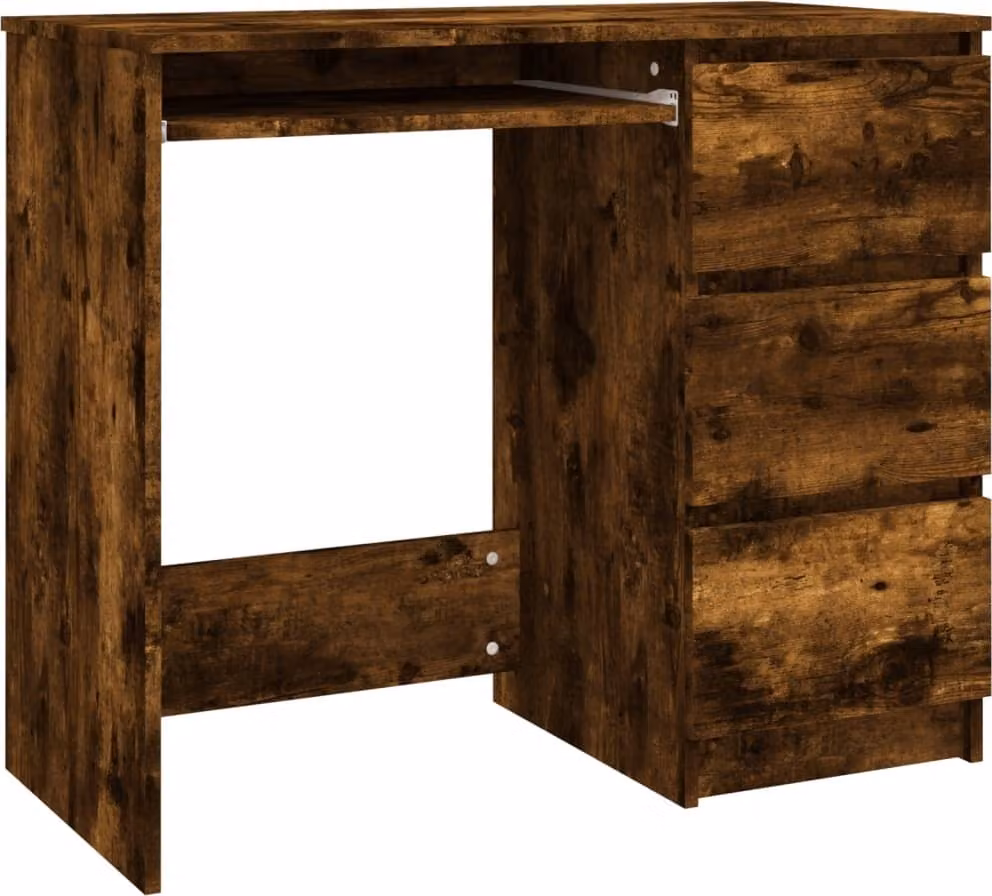 Scrivania Rovere Fumo 90x45x76 cm in Legno Multistrato