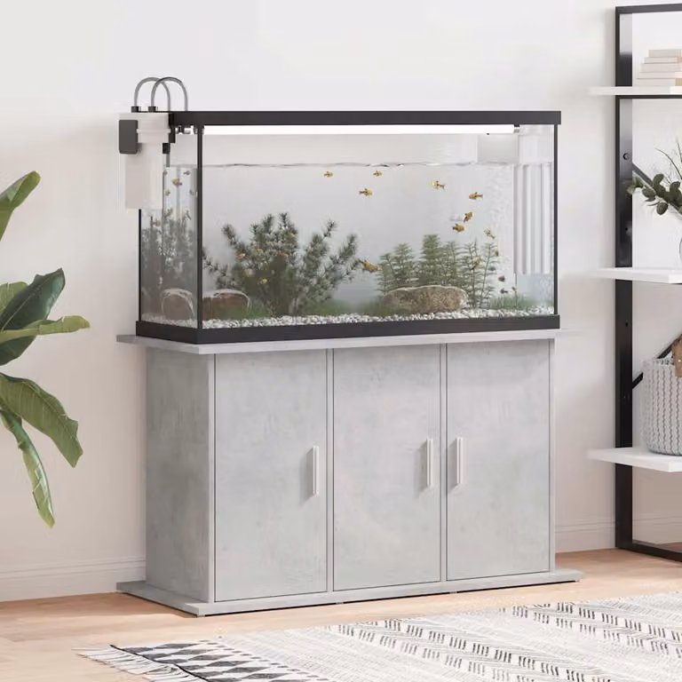 vidaXL Supporto per acquario in cemento grigio in legno ingegnerizzato L: 101 cm, P: 41 cm, H: 58 cm