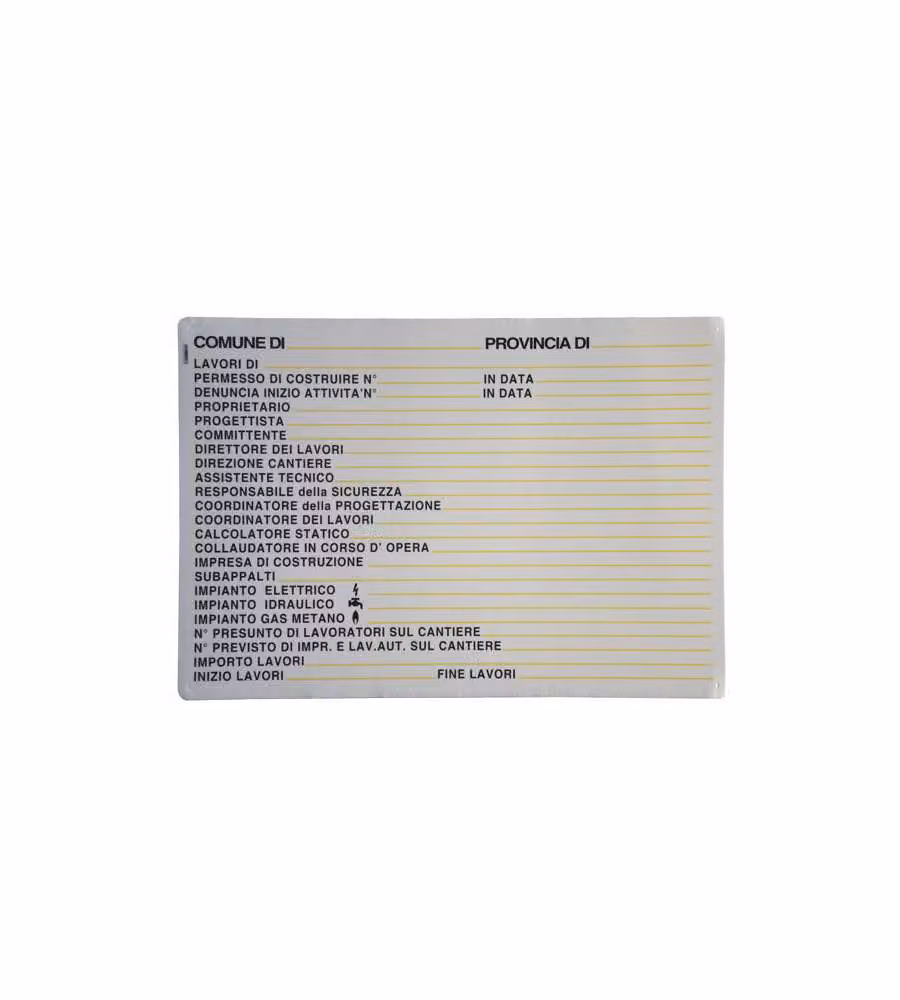 Cartello Concessione Edilizia     98X 68 Plastica