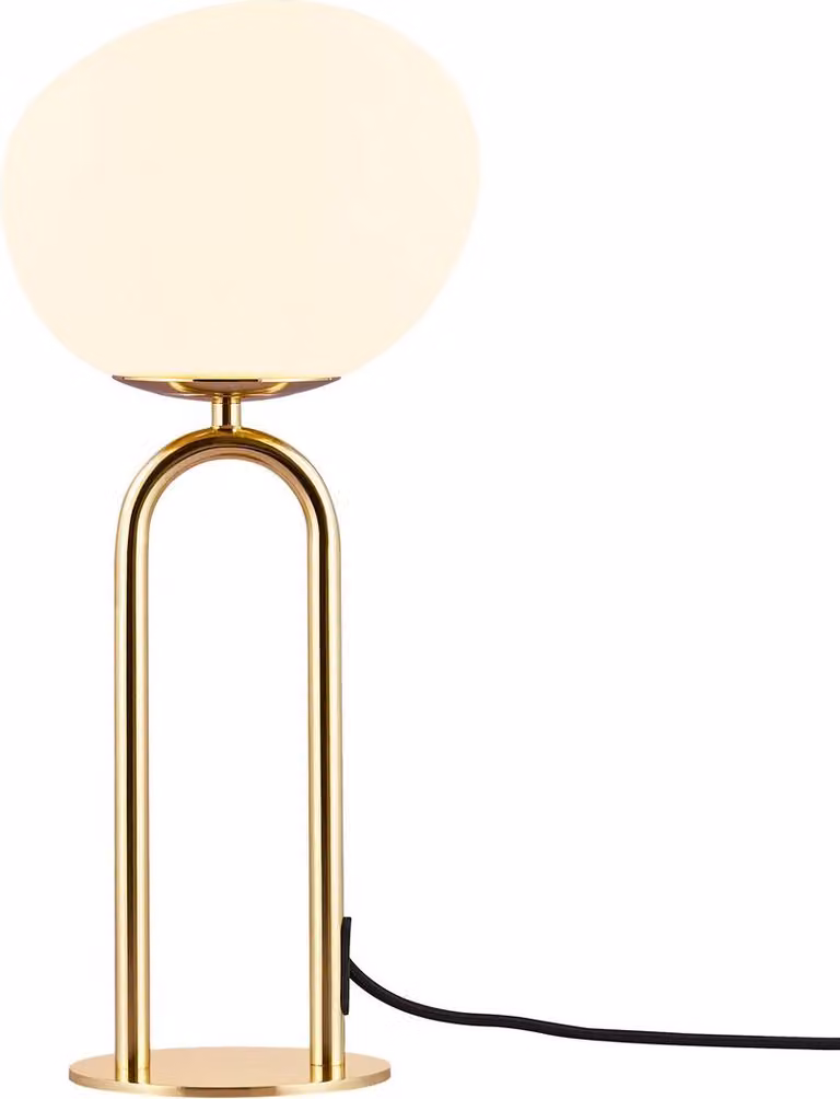 Lampada da tavolo Shapes E27 ottone / bianco opalino
