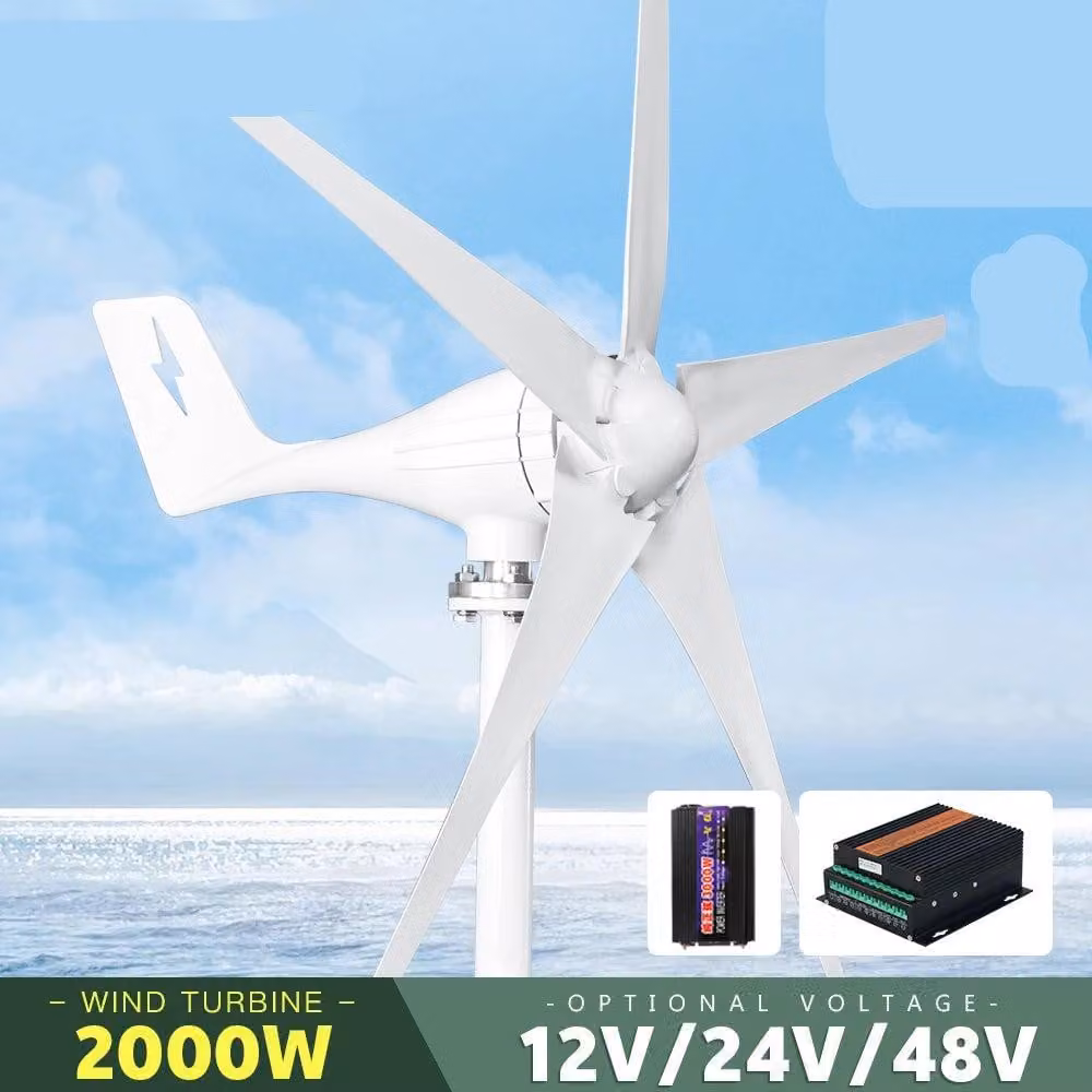 Turbina eolica - Generatore eolico - Generatore di energia - Energia sostenibile - Potenza: 2000W - Alloggiamento in alluminio