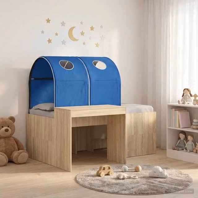 Letto con Tunnel 3 pz Rovere Sonoma e Blu Legno ingegnerizzato 3423517