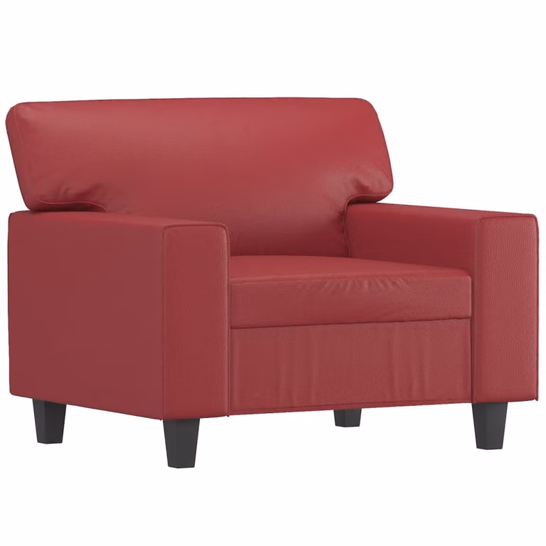 Poltrona Rosso Vino 60 cm in Pelle finta