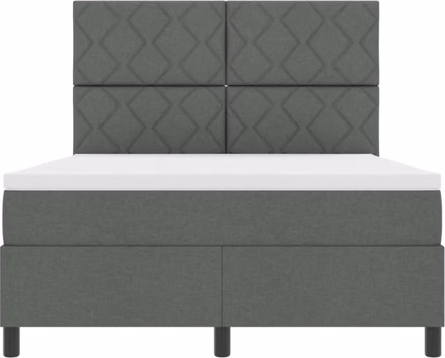 Letto a molle moderno vidaXL in tessuto grigio con strisce LED e porta USB, L/P: 160 x 200 cm