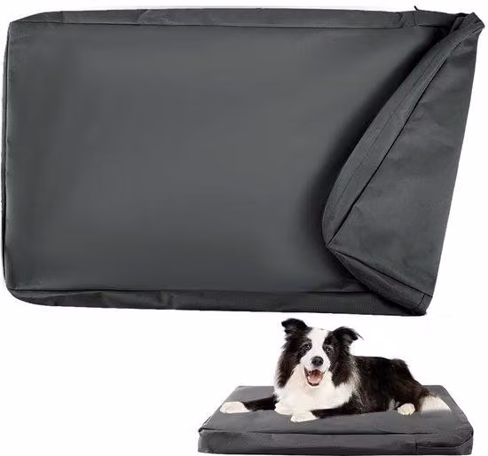Fodera lavabile per cuccia per cani, nera, taglia S, 76x51x10 cm, lavabile, sfoderabile