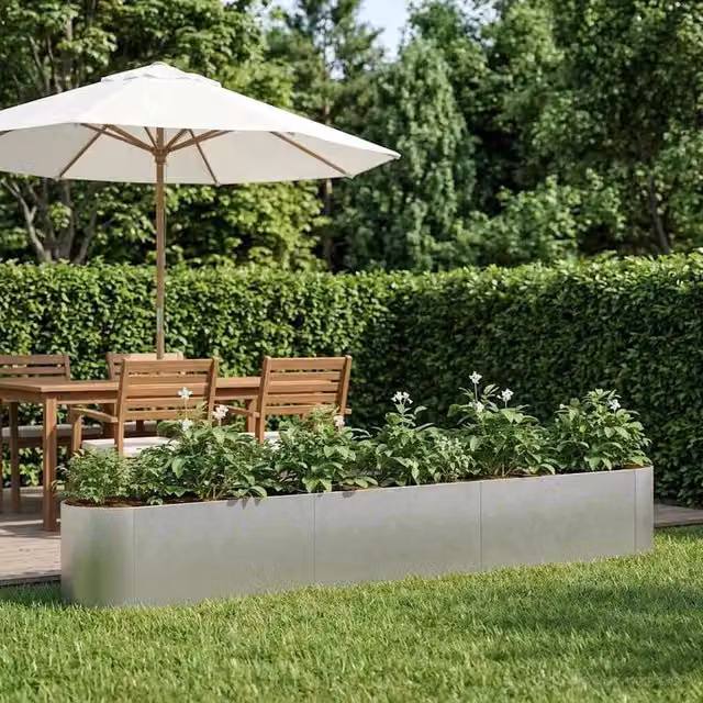 Letto rialzato da giardino Acciaio Inox 280 x 40 x 40 cm 8011702