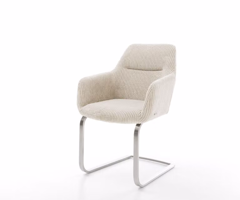 DELIFE Sedia a sbalzo Pejo-Flex Cord Beige Sedia a sbalzo piatta Acciaio inossidabile Molle insacchettate