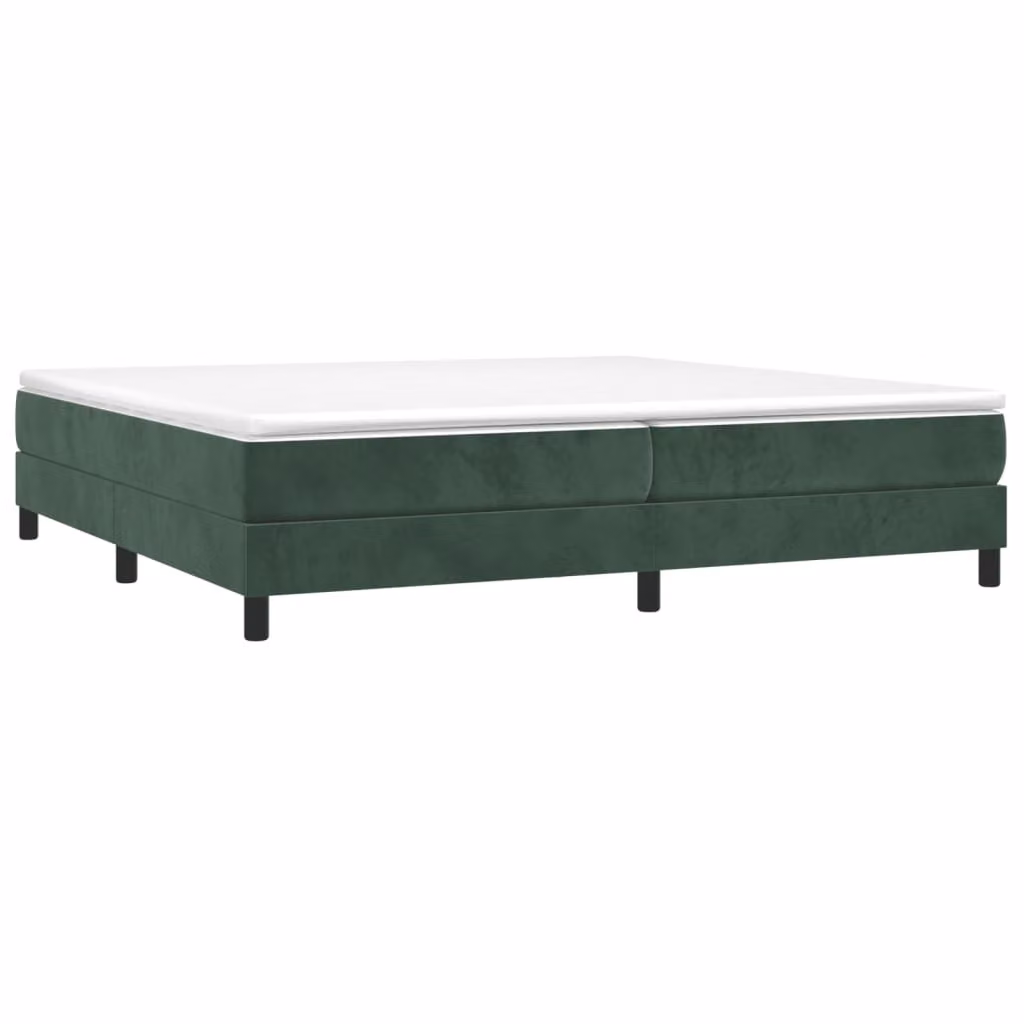 Struttura Letto a Rete a Molle Verde Scuro 200x200 cm in Velluto
